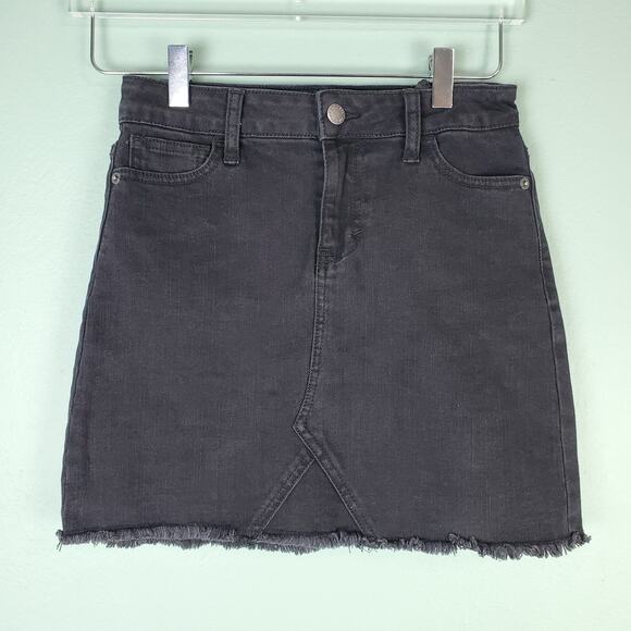 Art Class Black Frayed Raw Edge Skirt Size L 10/12 - Picture 1 of 5